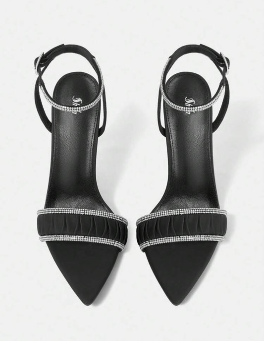 Belle Woman Pointed Toe Heels with Ankle Strap