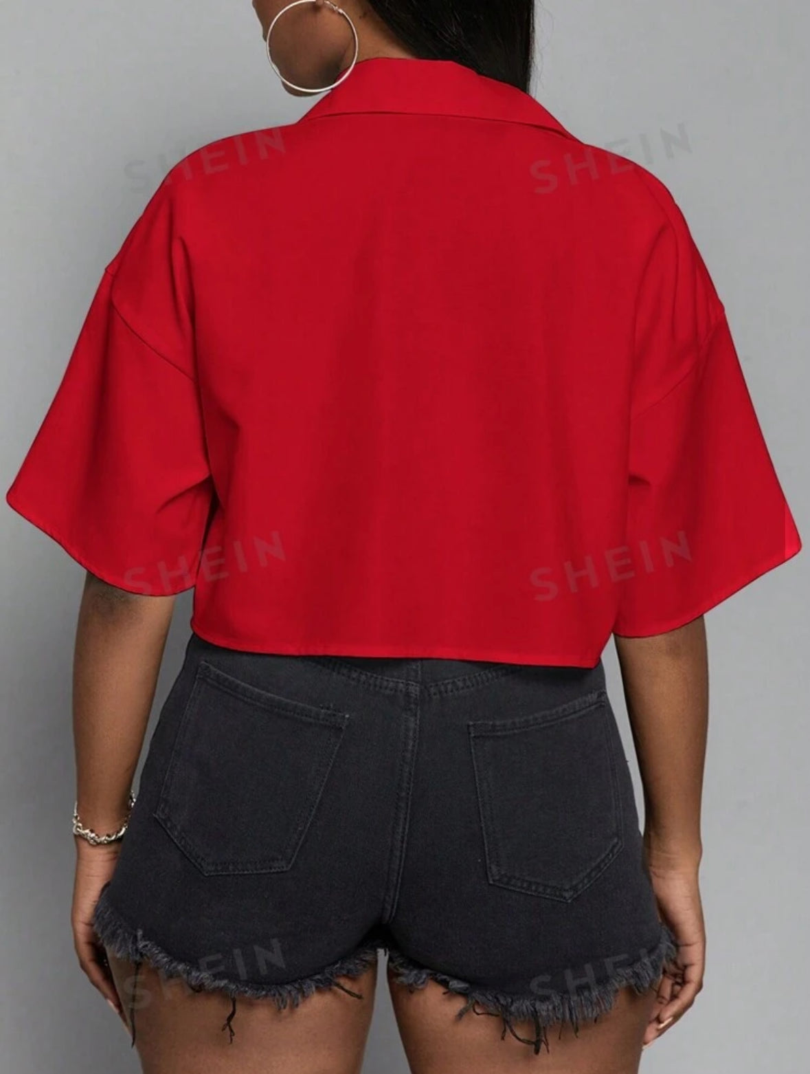 Print Cropped Shirt