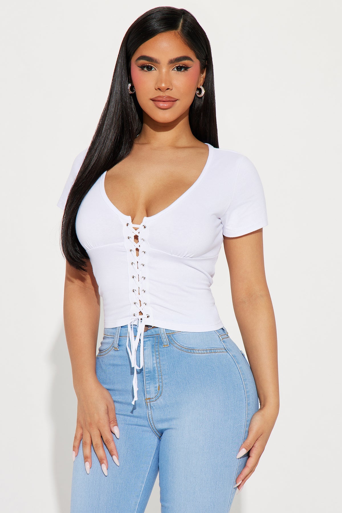 Fashion Nova Lily Lace Up Top
