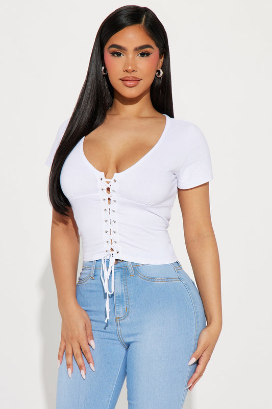 Fashion Nova Lily Lace Up Top