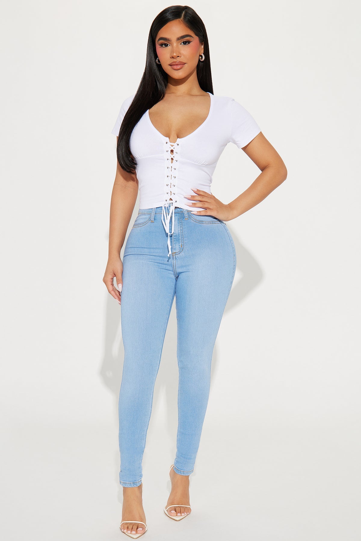 Fashion Nova Lily Lace Up Top