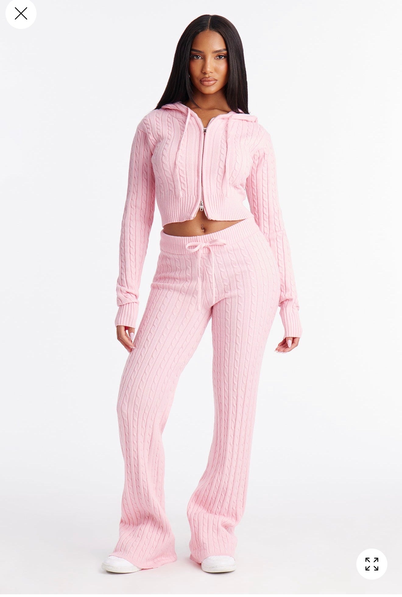 Fashion Nova Zip Up Sweater Pant Set