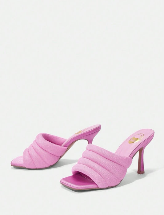 Puffy Mule Heel Sandals