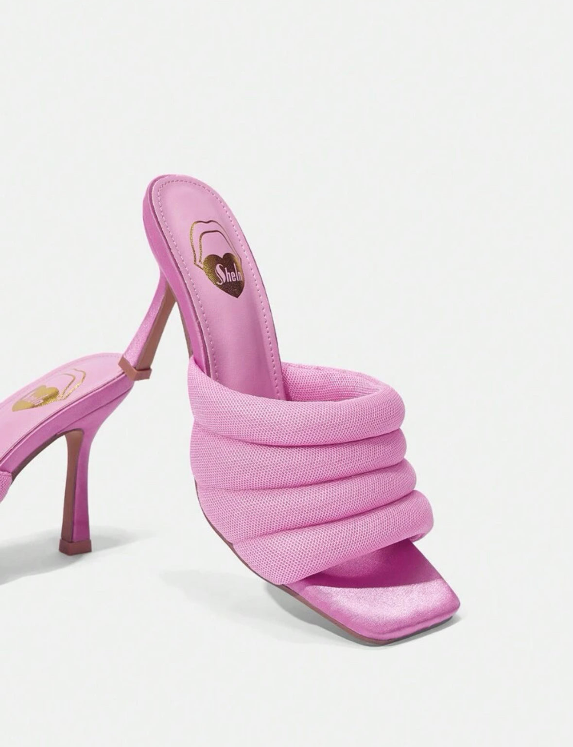 Puffy Mule Heel Sandals