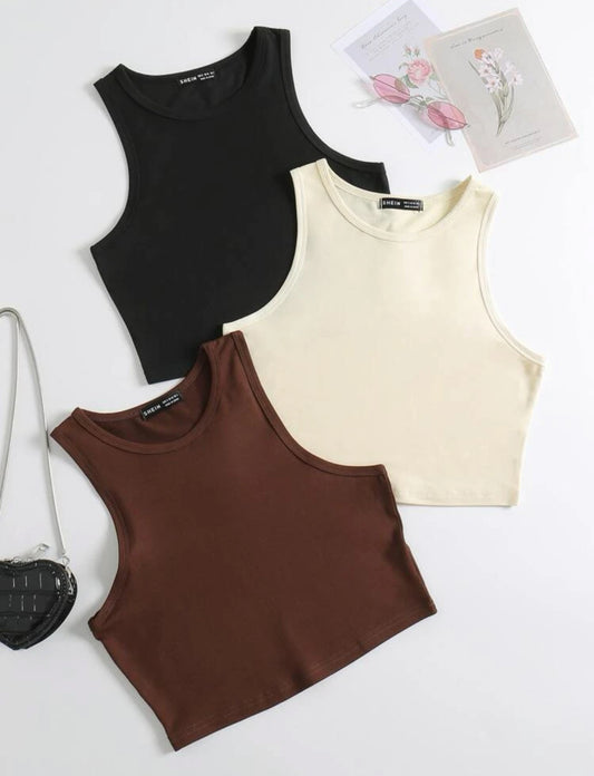 3pcs Solid Tank Top