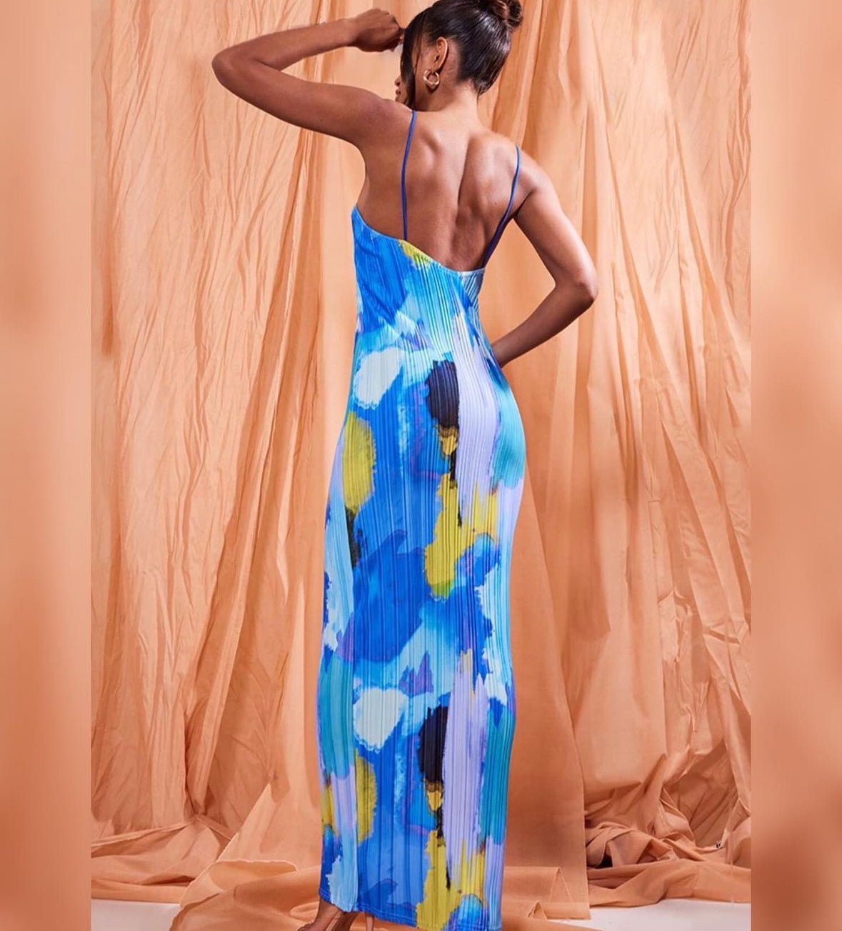 Tie & Dye Blue Bodycon Dress