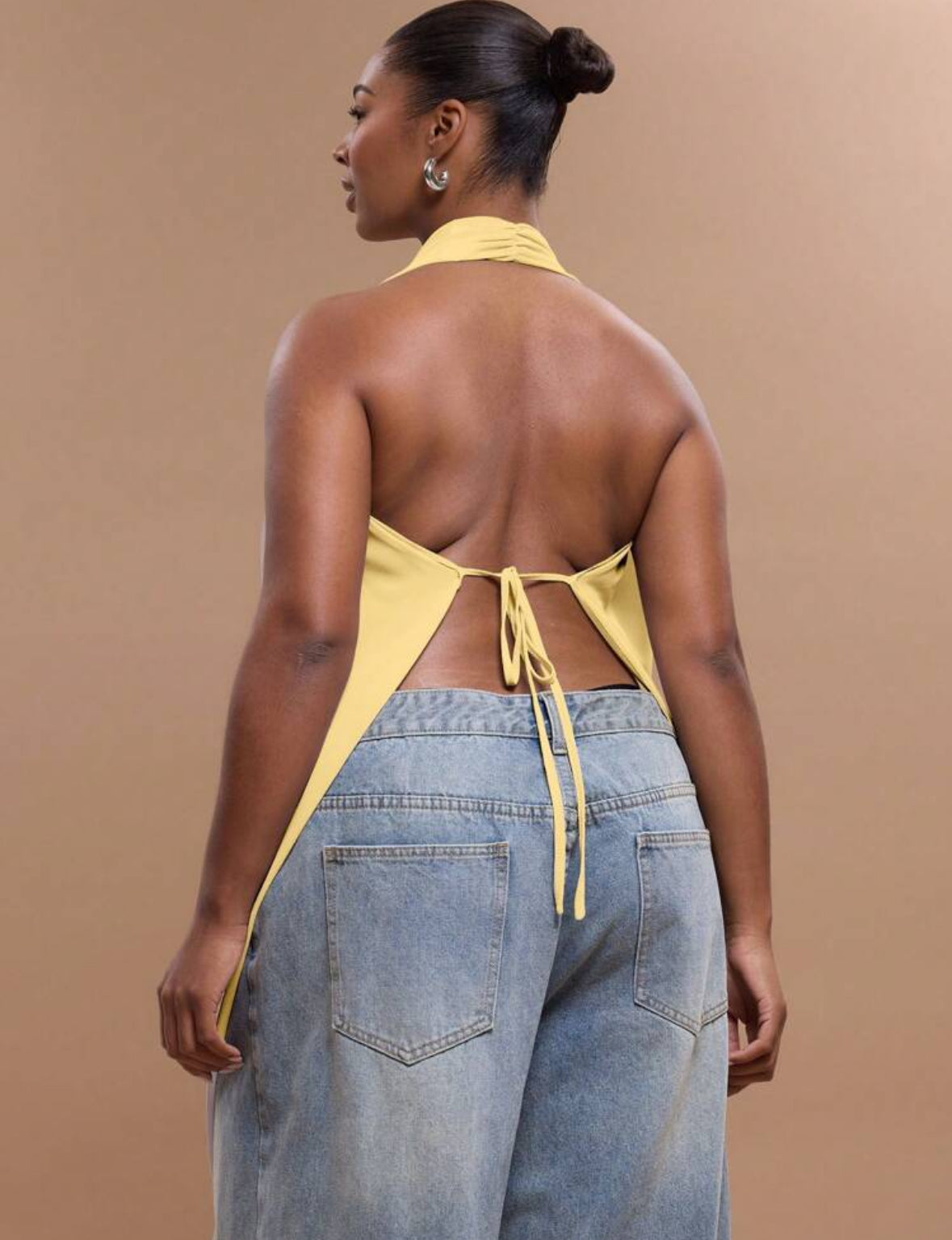 Sexy neckline Open Back Top