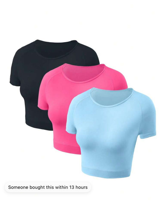 Solid Round Neck Tees