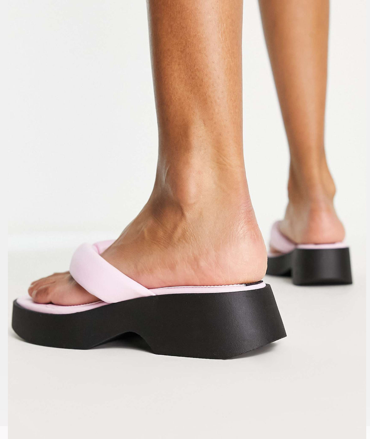 Bershka Platform Flip Flop with contrast sole in pink
